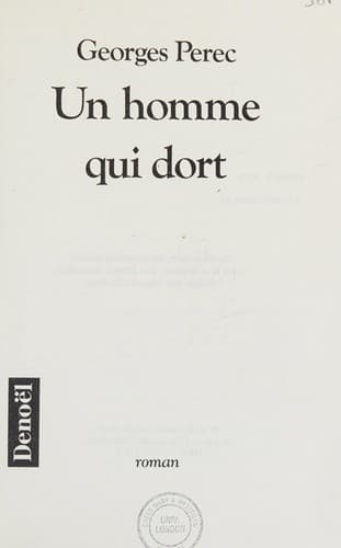 Cover image for Un homme qui dort