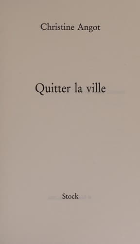 Cover image for Quitter la ville