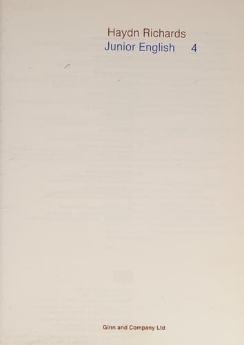 Cover image for Junior English Book