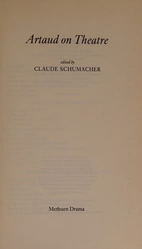 Cover image for Artaud on theatre