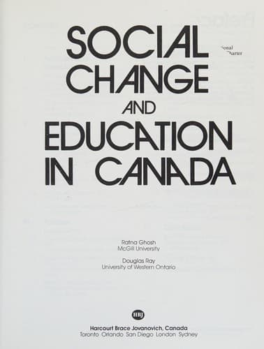 Cover image for Social Change and Education in Canada