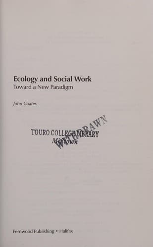 Cover image for Ecology and social work