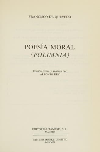 Cover image for Poesía moral (Polimnia)