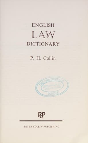 Cover image for English law dictionary