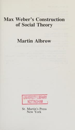 Cover image for Max Weber's construction of social theory