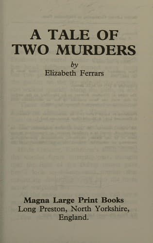 Cover image for A Tale of Two Murders