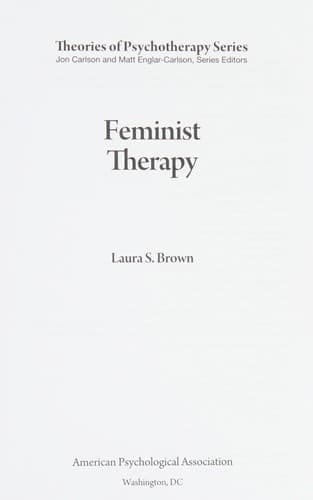 Cover image for Feminist therapy