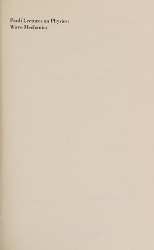 Cover image for Pauli Lectures on Physics