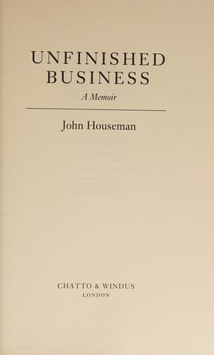 Cover image for Unfinished business