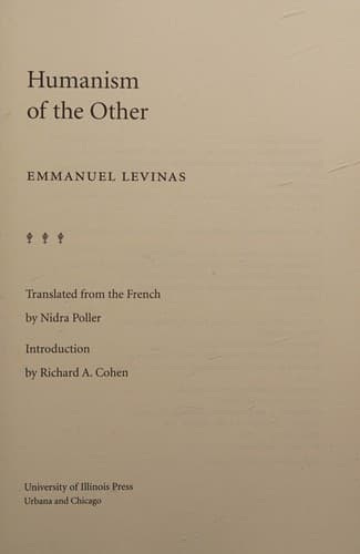 Cover image for Humanism of the other