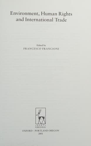 Cover image for Environment, human rights and international trade
