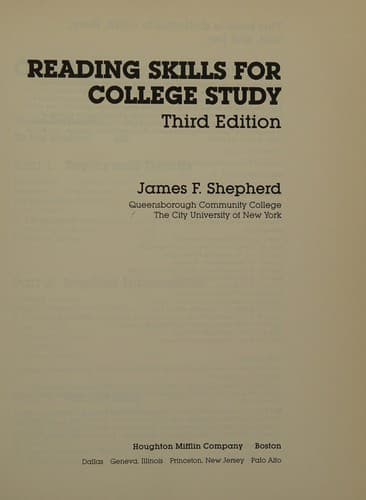 Reading skills for college study