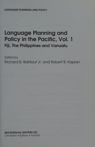 Cover image for Language Planning and Policy in Pacific (Language Planning and Policy)