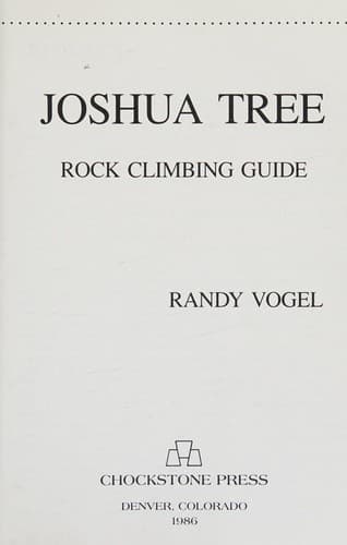 Cover image for Joshua Tree rock climbing guide