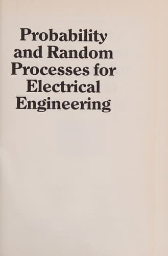Cover image for Probability and random processes for electrical engineering