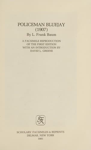 Cover image for Policeman Bluejay (1907)