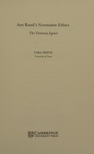 Cover image for Ayn Rand's normative ethics