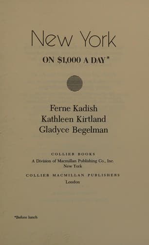 Cover image for New York on $1,000 a day*