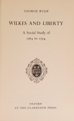 Cover image for Wilkes and liberty