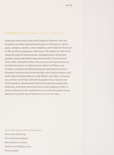 Cover image for American decorative arts and sculpture.
