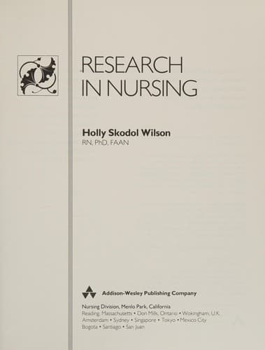 Cover image for Researchin nursing