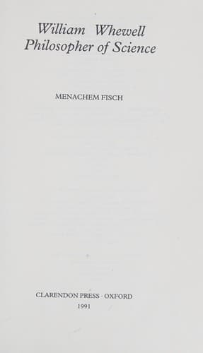 Cover image for William Whewell, philosopher of science