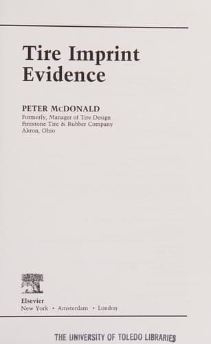 Cover image for Tire imprint evidence