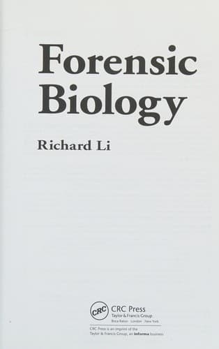 Cover image for Forensic Biology