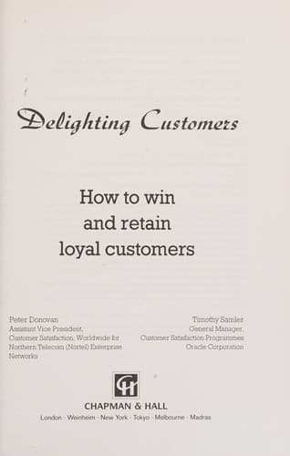 Cover image for Delighting customers