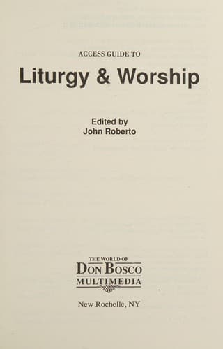 Cover image for Liturgy & worship