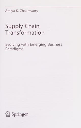 Cover image for Supply chain transformation
