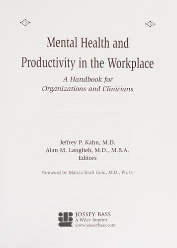Cover image for Mental health and productivity in the workplace