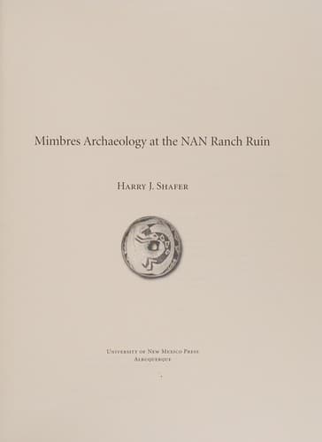 Cover image for Mimbres archaeology at the NAN Ranch Ruin