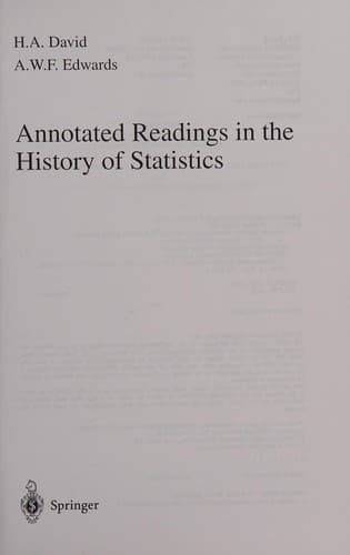 Cover image for Annotated readings in the history of statistics