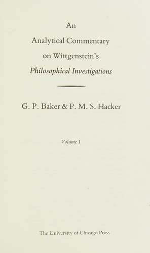 Cover image for An analytical commentary on Wittgenstein's Philosophical investigations