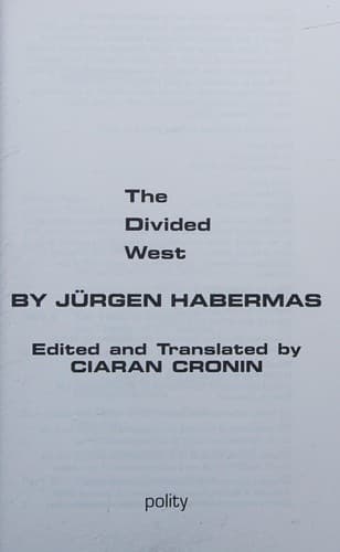 Cover image for The divided West
