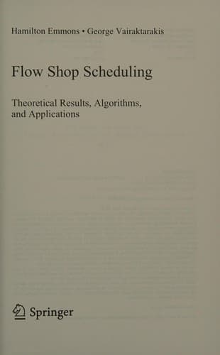 Cover image for Flow shop scheduling