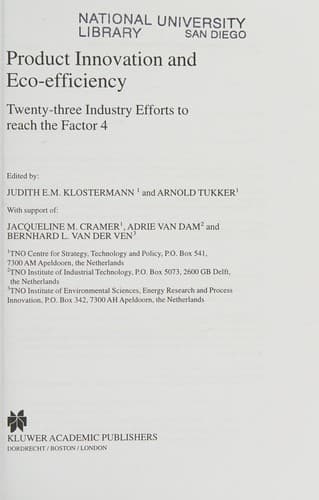 Cover image for Product innovation and eco-efficiency