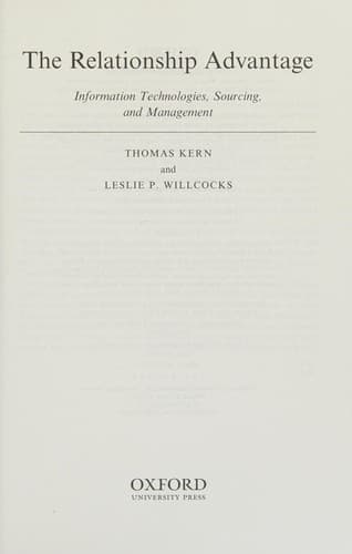 Cover image for The relationship advantage