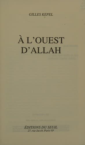 Cover image for A l'Ouest d'Allah