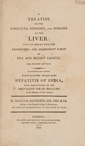 A treatise on the structure, economy, and diseases of the liver; with an inquiry into the properties and component parts of bile and biliary calculi. To which is now added a more particular account of the hepatitis of India, with observations on the prevalent use of mercury in the diseases of this country