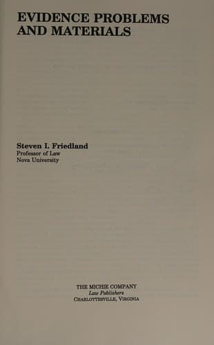 Cover image for Evidence problems and materials