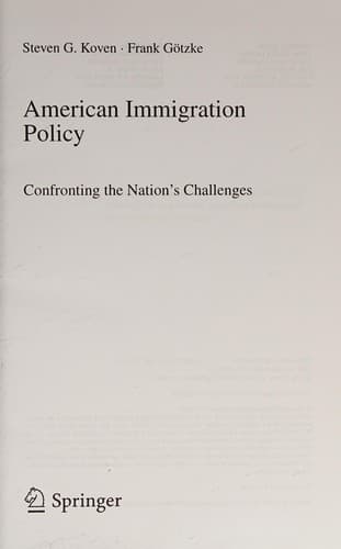 Cover image for American immigration policy