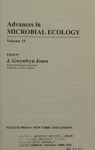 Cover image for Advances in Microbial Ecology