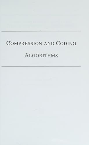 Cover image for Compression and coding algorithms