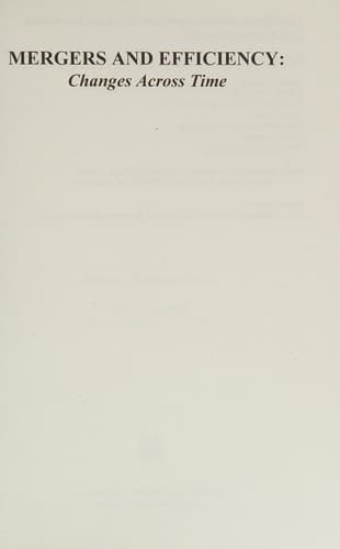 Cover image for Mergers and efficiency