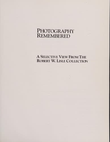 Photography remembered