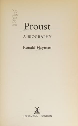 Cover image for Proust