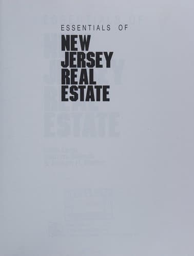 Cover image for Essentials of New Jersey real estate
