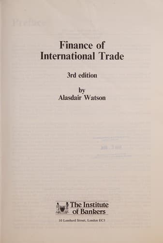 Cover image for Finance of International Trade